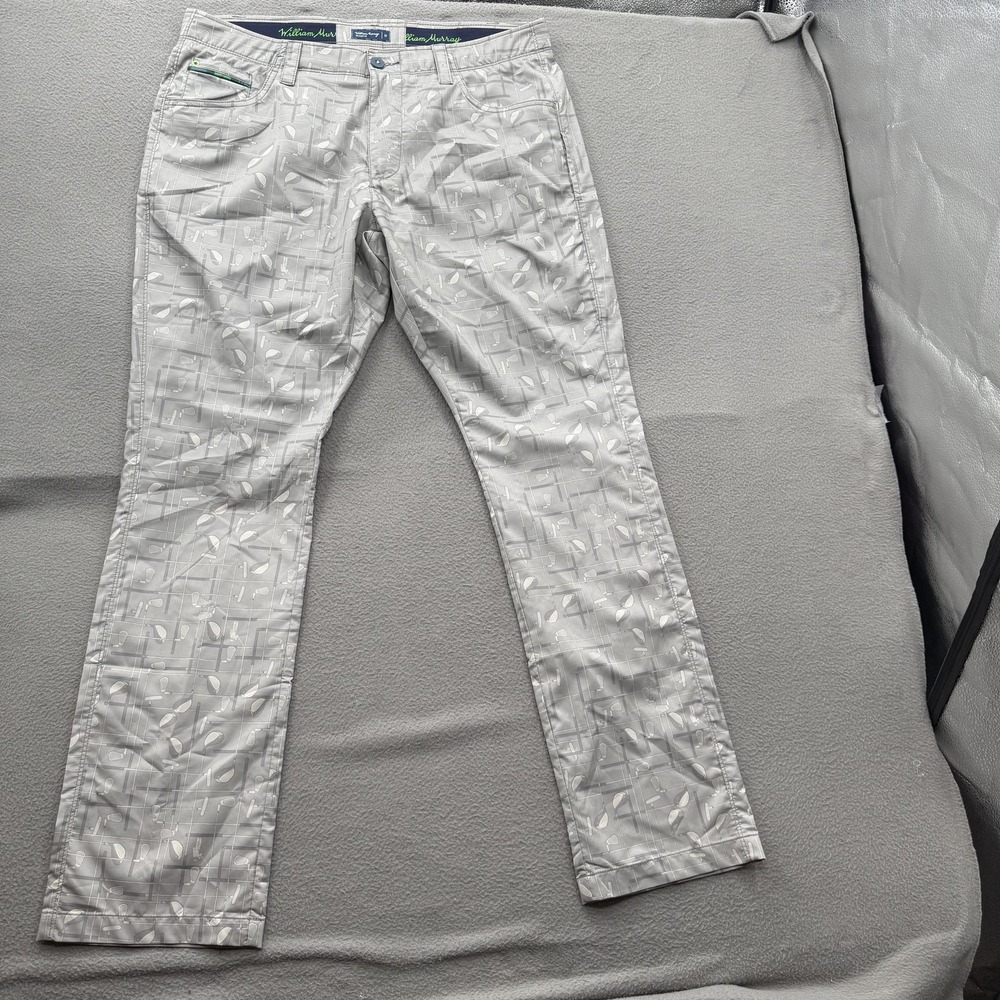 William Murray Pants Mens 32x32 (Fits36/32) Gray Golf Straight Fit Stretch Golf.